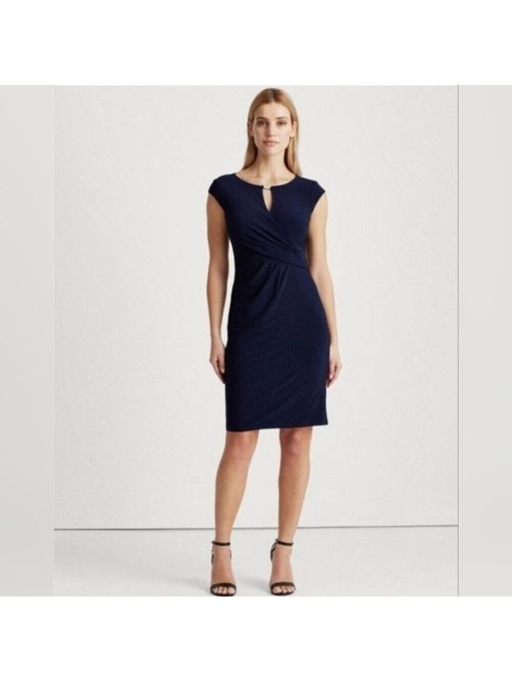 Lauren Ralph Lauren Key Hole Cap Sleeves Dress